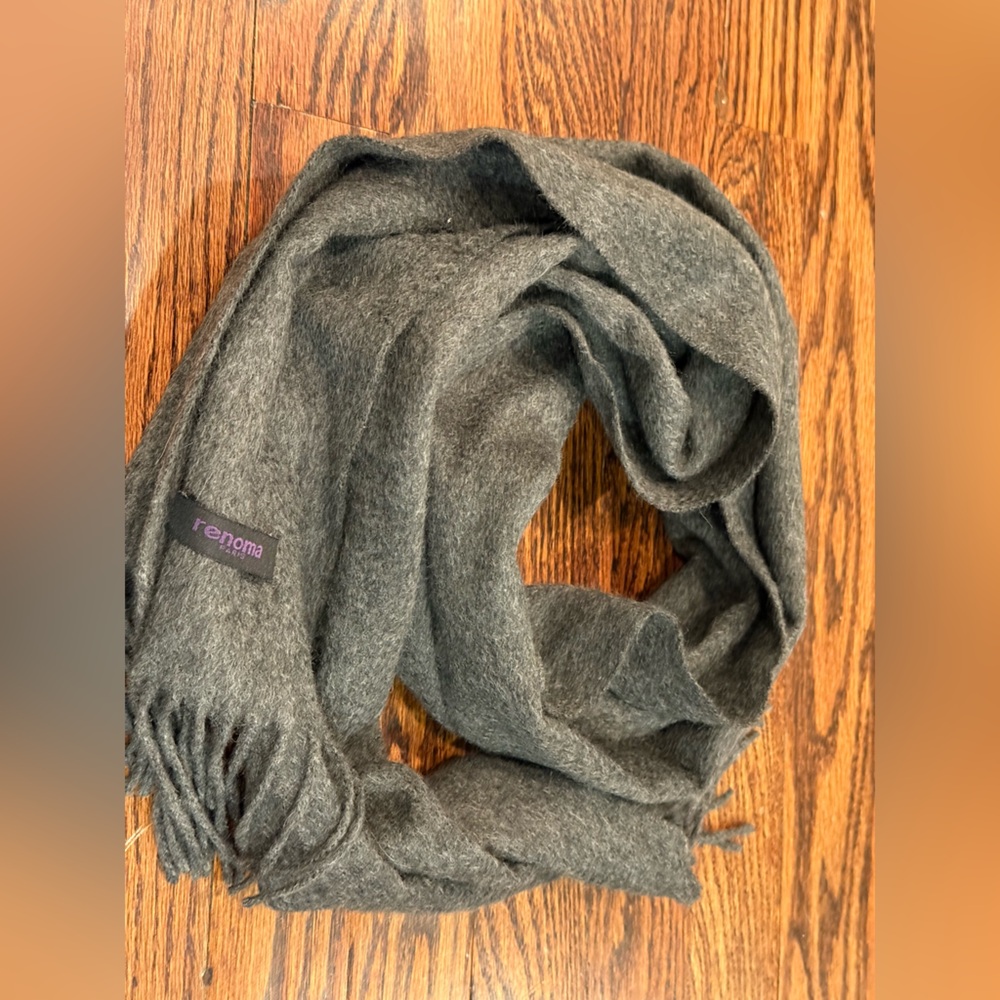 Unisex Renoma Paris‎ Gray Fringe Cashmere Scarf